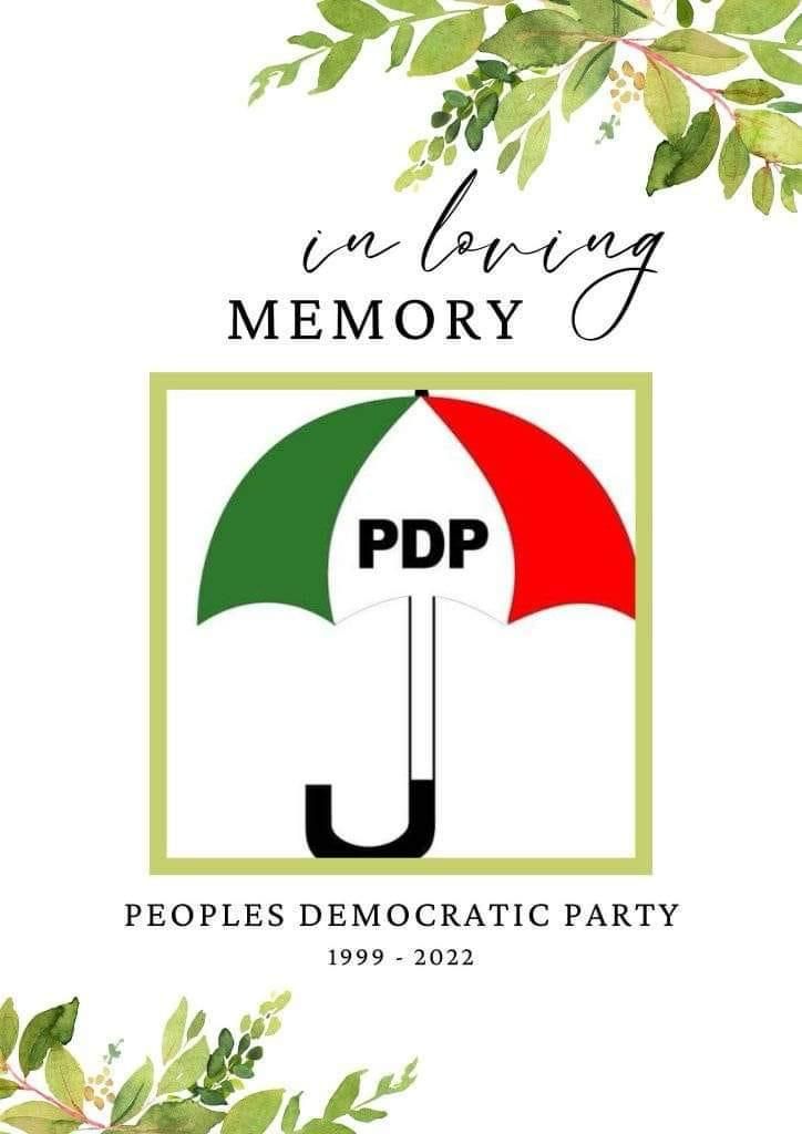 UNnadozie's tweet photo. I am pleased to announce that @OfficialPDPNig is dead and buried.

#2023Elections #EnoughIsEnough #badgovernence #failedparty #PeterObi #PeterObi4President2023 https://t.co/KPK7NoTwyi