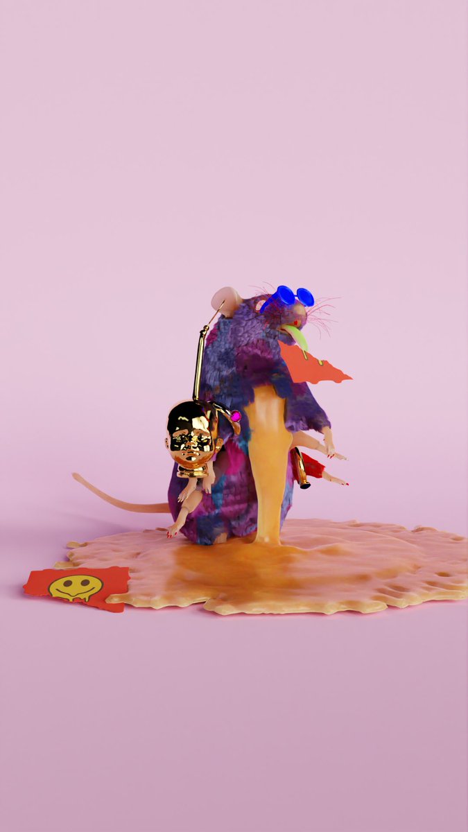 RATASS_NFT's tweet photo. Took a bite of some funky 🧀 … got me 🫠

This is our @chimerapillars derivative piece… 

#ChimeraArt 

Follow and share the 🐀 fam https://t.co/44SiaZgK7X