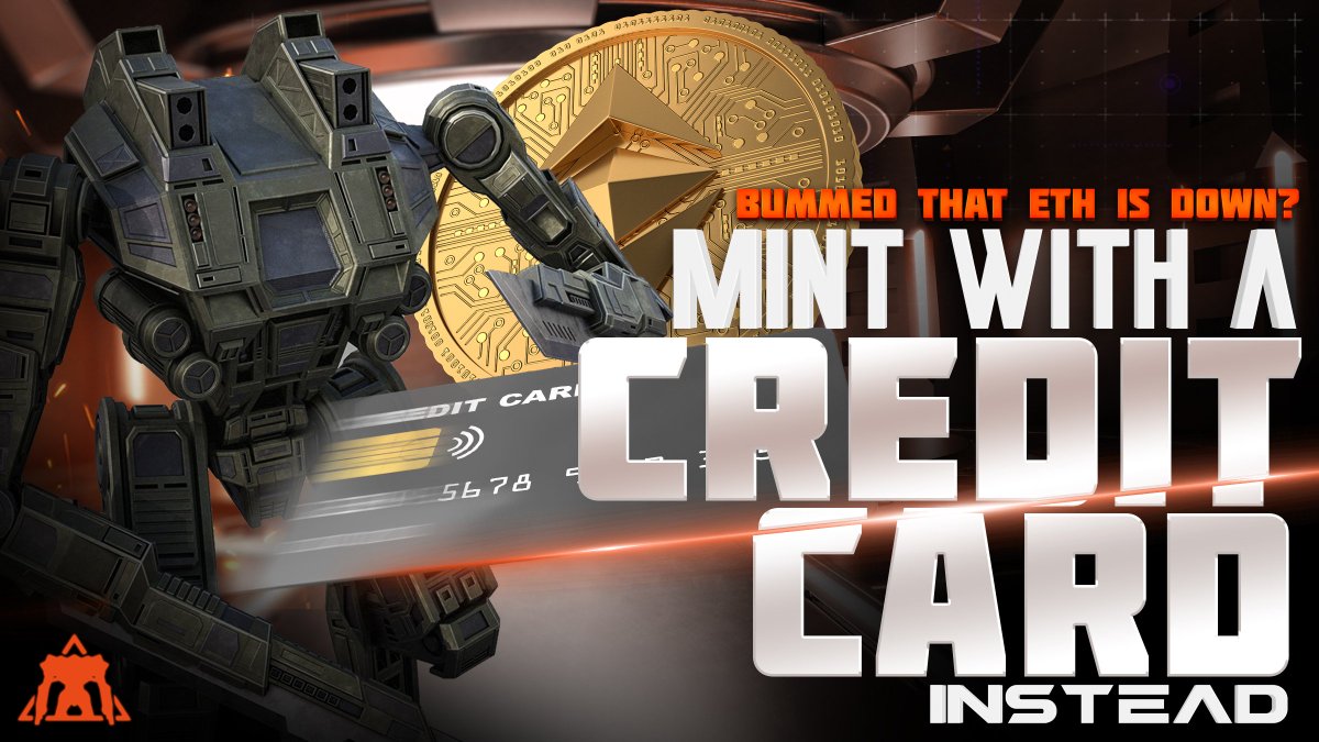 MechGameNft's tweet photo. 1.5 Hours to mint.  And you can mint with a Credit Card straight from the Smart Contract! https://t.co/NL5TkdruvC