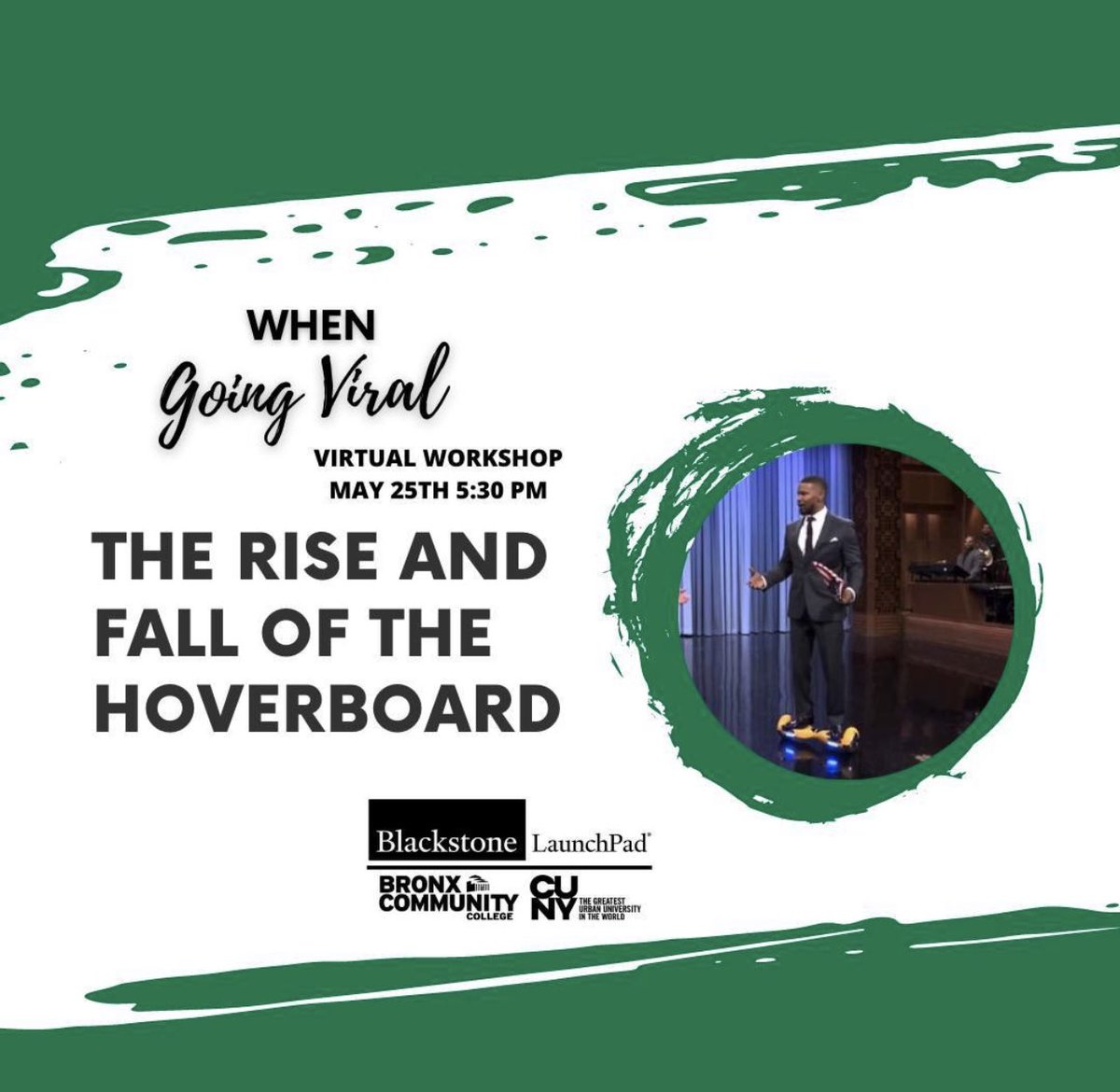 Our next workshop begins today at 5:30pm EST on Zoom! Excited to speak to the students of <a href="/BCCcuny/">Bronx Comm. College</a> and their <a href="/BXLaunchPad/">Blackstone LaunchPad</a> ! Reach out if you want a last minute invite to join for what will be an awesome virtual event! #thebronx #college #hoverboard #cuny #workshop #publicspeaking