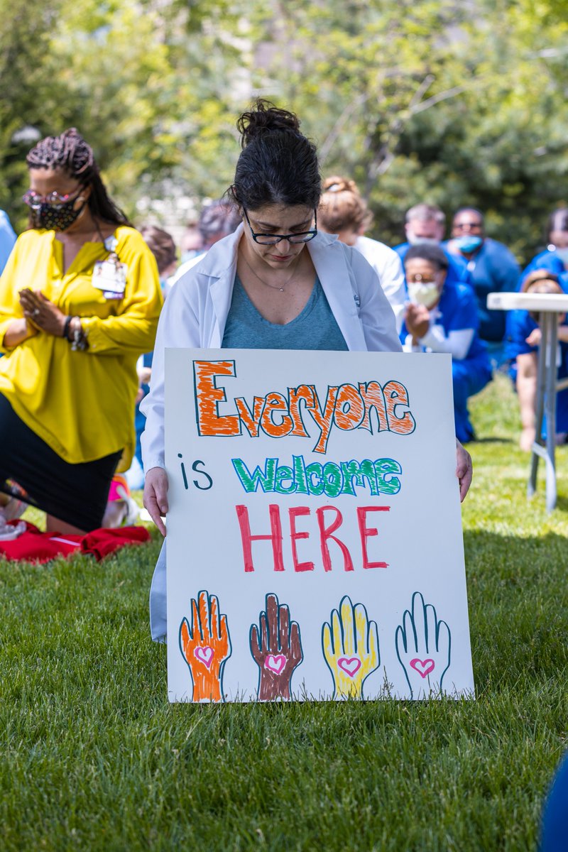 UPMCnews's tweet photo. Today across UPMC, members of our medical staff took part in #WhiteCoatsAgainstRacism, calling attention to racism and discrimination and continuing the conversation about what we in health care can do to promote justice and equity. https://t.co/wD11HO1ko2