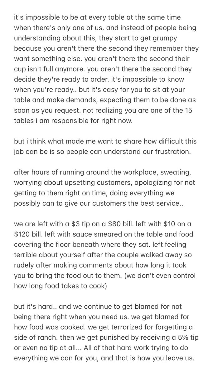 HanceJayna's tweet photo. I don't use twitter much anymore, but I needed to vent. &amp; If you work in the restaurant industry.. I think you'll feel my pain here. https://t.co/Mc5PdSLNlz