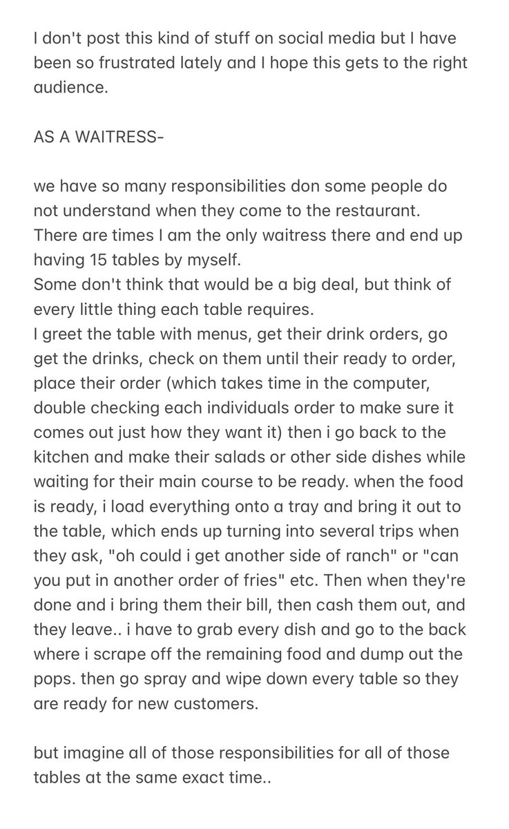 HanceJayna's tweet photo. I don't use twitter much anymore, but I needed to vent. &amp; If you work in the restaurant industry.. I think you'll feel my pain here. https://t.co/Mc5PdSLNlz