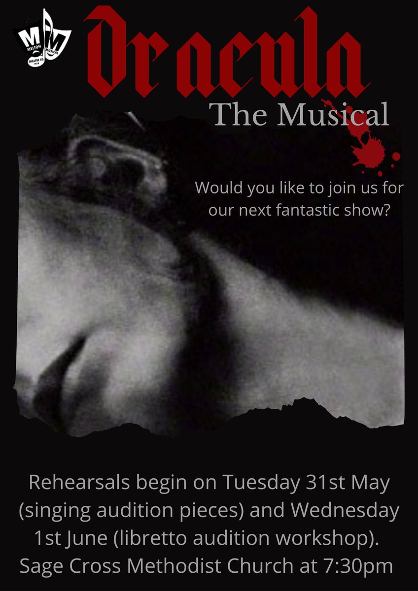 TMMTC1919's tweet photo. We hope to see you there! #musicaltheatre #Dracula #draculathemusical @MMTE1549 @morecoffeeco @MeltonGigGuide @meltontimes @MeltonBC @MeltonTheatre #performingarts https://t.co/wv1C5Lwsle