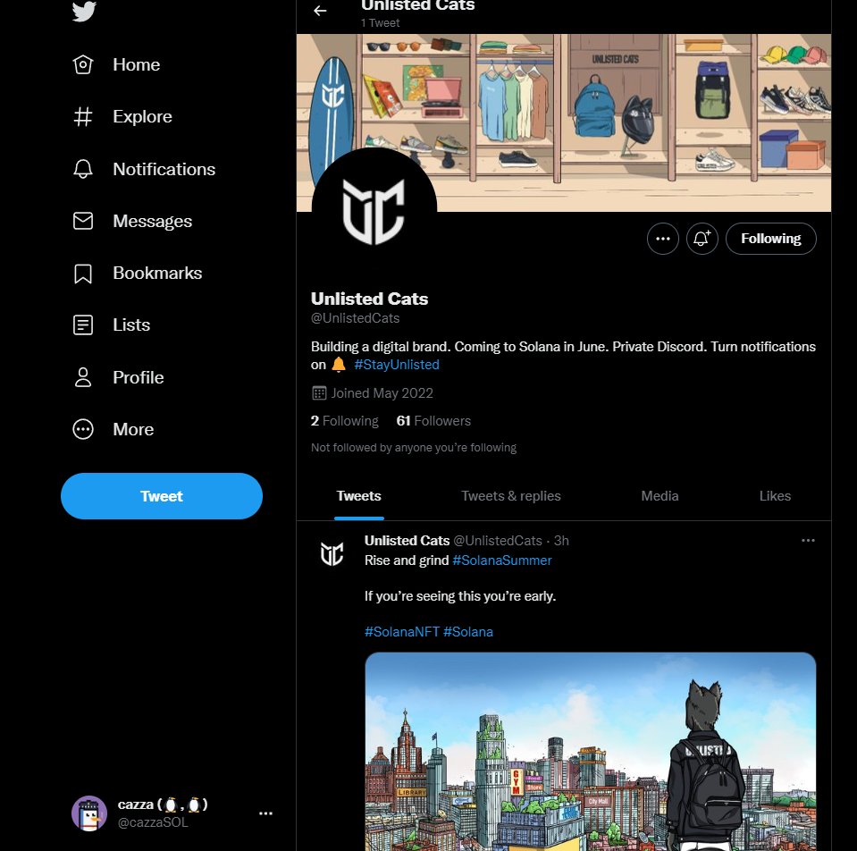 cazzaSOL's tweet photo. @UnlistedCats under 100 gang...wen OG? https://t.co/GYE6E3eopW