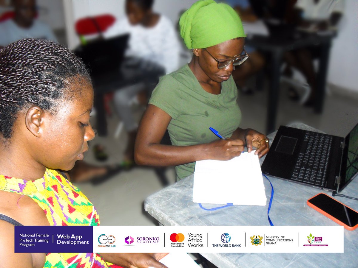 TECHFARMHub's tweet photo. Day 3 of the National Female PreTech Web Development Training. 

Lessons on User Interface and User Experience were given to the ladies.

They had their first hands-on session utilizing Figma to build a website's user interface.

 #GTLimpact #GTLWebDev
#PaSE #youthemployment https://t.co/vN2yHFlygs