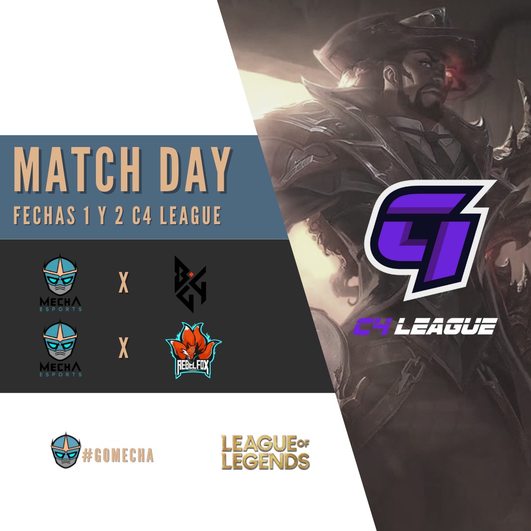 Hoy comenzamos la fecha de #C4League 
BGG 20HS ARG
REBEL FOX GAMING 21HS ARG 
A Darlo todo!!! 💪👑👑
#Gomecha #lol #leagueoflegend #competencias #MechaKings 
@BGGesport <a href="/rebelfoxgaming/">Rebel Fox Gaming</a>