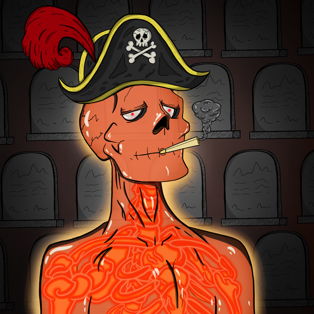 0x_3R's tweet photo. Picked up this "Hell of a Pirate" from the floor and joined in  @TombStonedHS . I heard this community is crazy about interacting  . Lets check it out. ☠️👀

#solana #ethereum #nft #tombraiderking #TombStonedTakeover #joint #pirate #skull https://t.co/1XKzUsJu1T