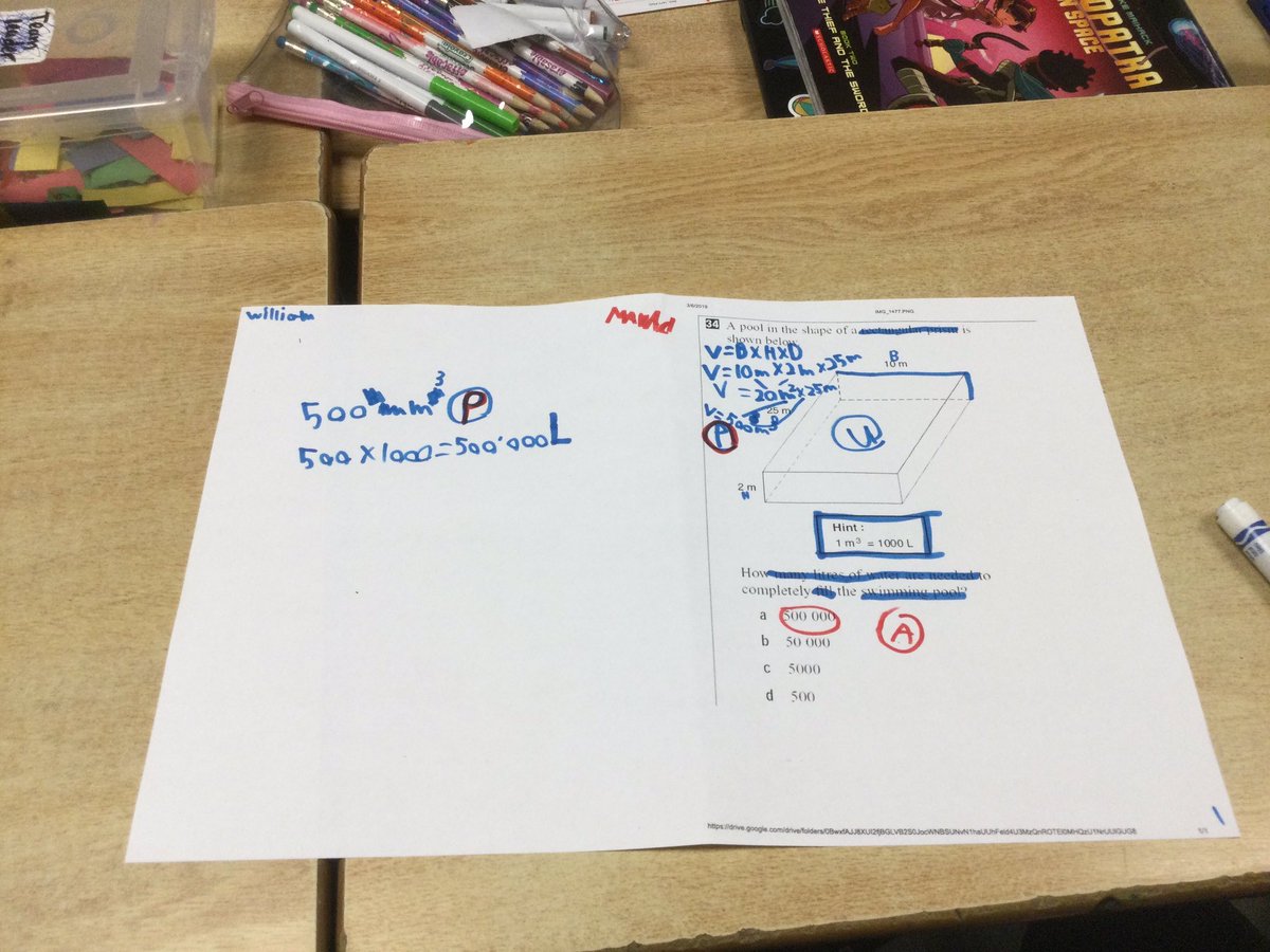 waltonsclass's tweet photo. During the partner work during action part of #3actmath @WestwoodUGDSB @ugdsb trying to figure out a plan to solve the 2 step math problem. Using #mathstrategies to make it simple &amp; how to think about math vocabulary to help share what you know on your math #onted #maths https://t.co/xiKa1lO99V