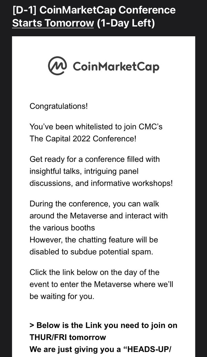 yumakora_eth's tweet photo. どうやら当たっていた模様🤔
どうやるか調べておこー

#CoinMarketCapConference 
#CoinMarketCap https://t.co/ZXrUMvbBYS