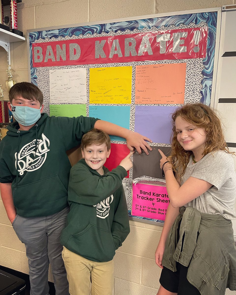 Congratulations to these 5th grade students on earning their black belts in Band Karate! They worked their way through the entire band book with very little help from me. Congrats to ALL the students who earned Band Karate belts this year.I can’t wait to see what they accomplish!