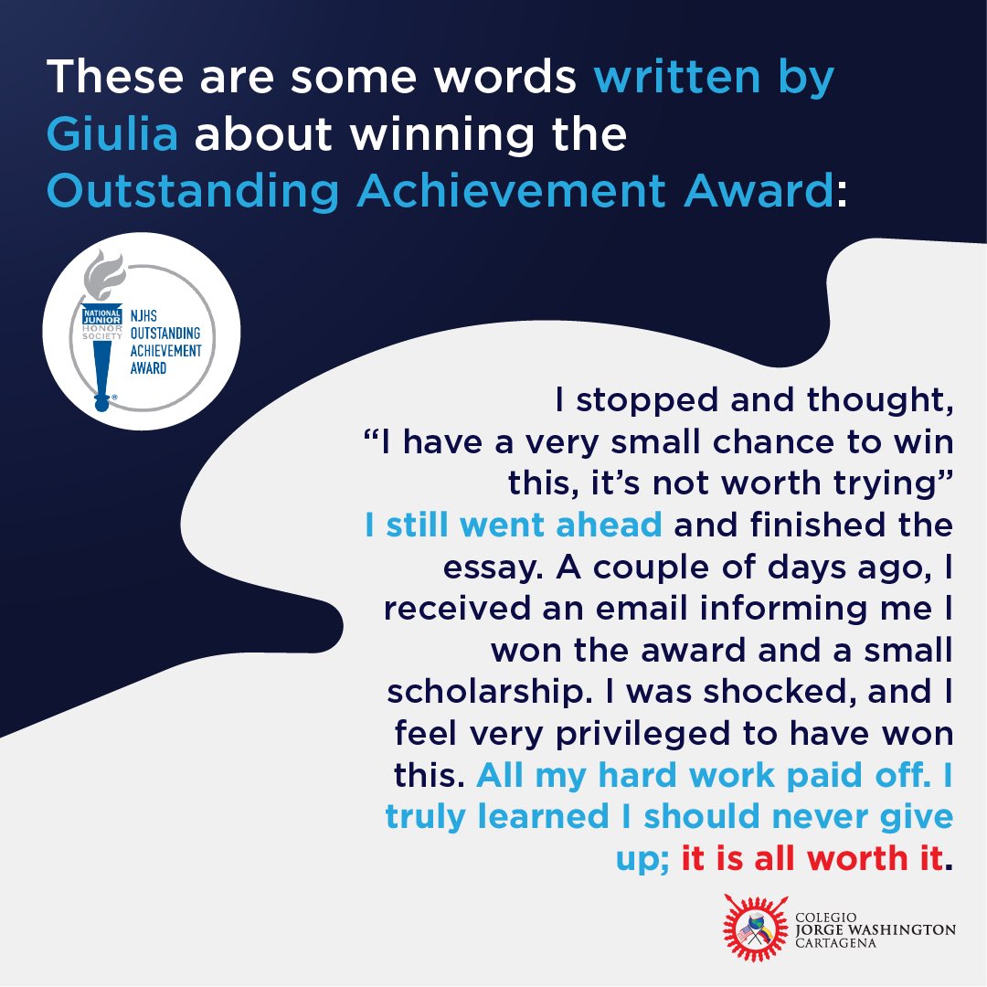 🌟Colegio Jorge Washington is proud to recognize Alexandra Espinosa Saieh and Giulia Noero Ponsford as the @nhs_njhs Outstanding Achievement Award recipients.

 🎉Congratulations!

#LearningTogether #COJOWA #FosterReflectiveCitizens #NationalJuniorHonorSociety #NJHS