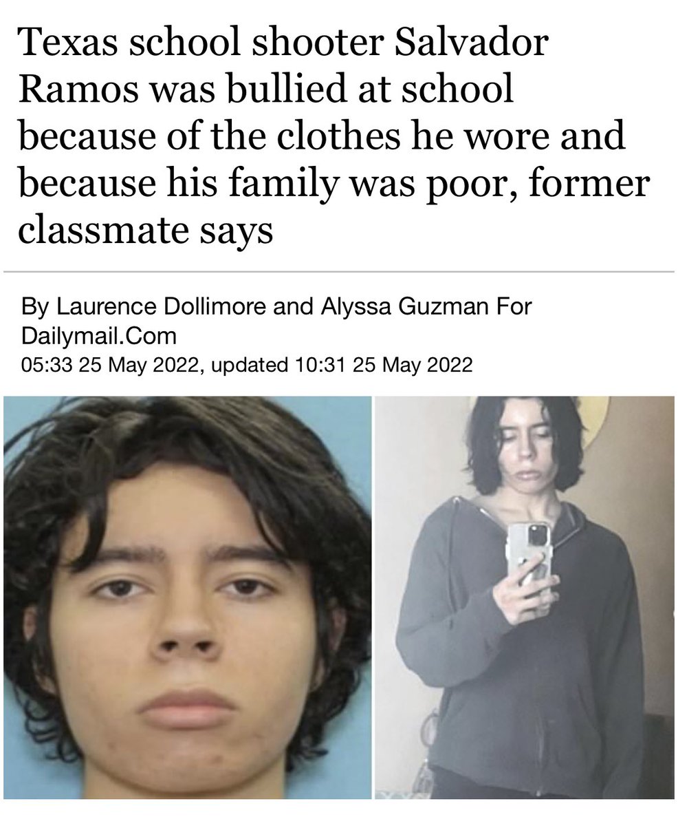 tariqnasheed's tweet photo. If Uvalde school shooter #SalvadorRamos was “bullied in school” because he was so poor….

how did he afford 2 expensive assault rifles (that he bought legally) and expensive body armor? https://t.co/UNCTgxUY8g