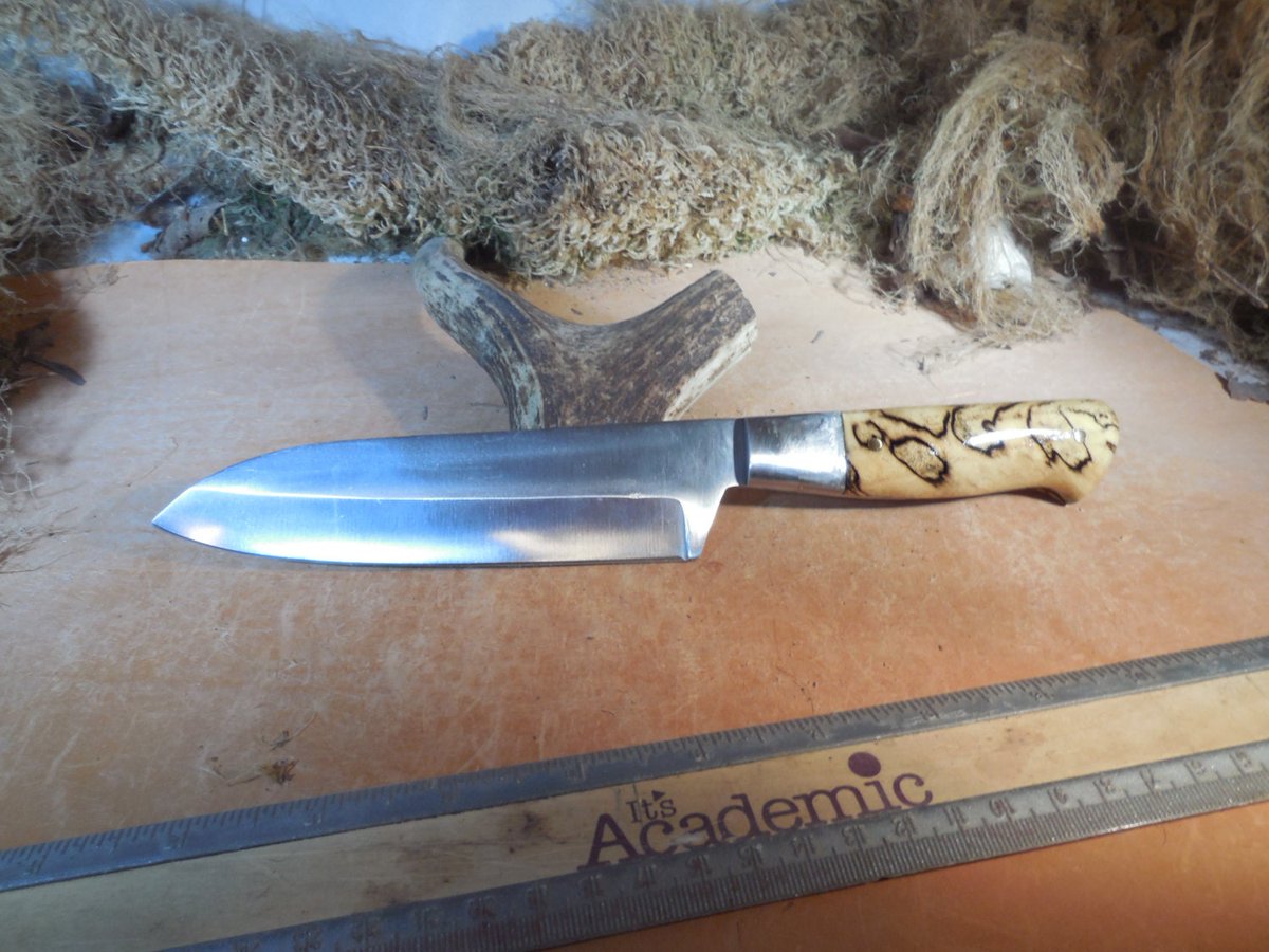 Ericsknives's tweet photo. Excited to share the latest addition to my #etsy shop: Santoku Chef and Camping Knife Spalted Hacklberry wood handle. https://t.co/V8VdrsEZfd #wood #chefknife #cooking #knife #knives #camping #customknife #carvingknife #chefknives https://t.co/b1fV2ktMIv