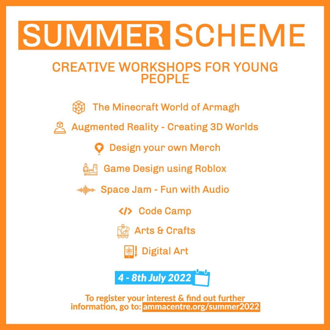 BAArtandDesign's tweet photo. APPLICATIONS ARE NOW OPEN

Summer Workshops for young people will be taking place in @AmmACentre from 4-8th July 2022!

Workshop details:
https://t.co/XprEYKhdMJ

Registration form: 
https://t.co/hfFTDX7P3m https://t.co/Ube1fVMcJx