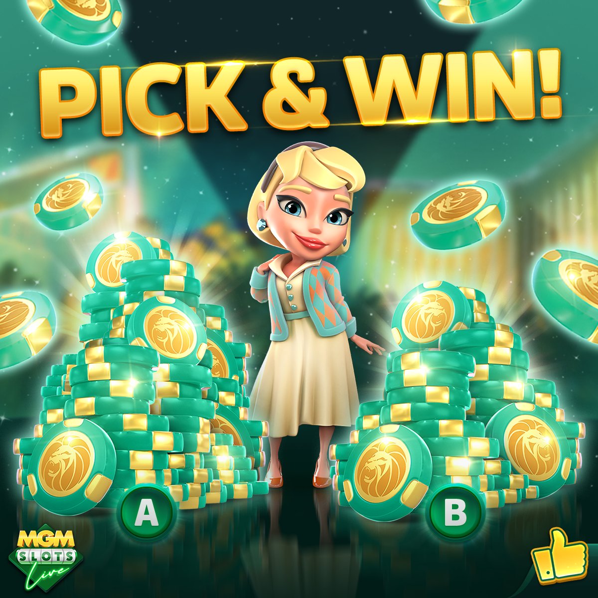 MGMSlotsLive's tweet photo. 👕 https://t.co/uoCnTB9RaC
💚 We love green FREE CHIPS!
🟢 Get ready, set, choose!
🟩 Which pile has more?
🍏 Tell us and it could be yours! https://t.co/QBQv9vxs4X