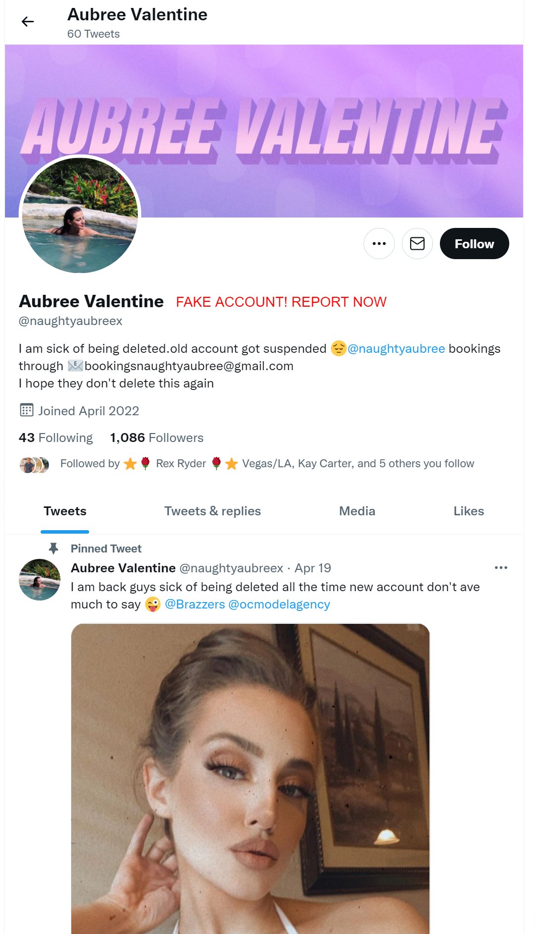 OC Modeling™ on Twitter: "REPORT THIS PAGE This (@naughtyaubreex) is not Aubree Valentine