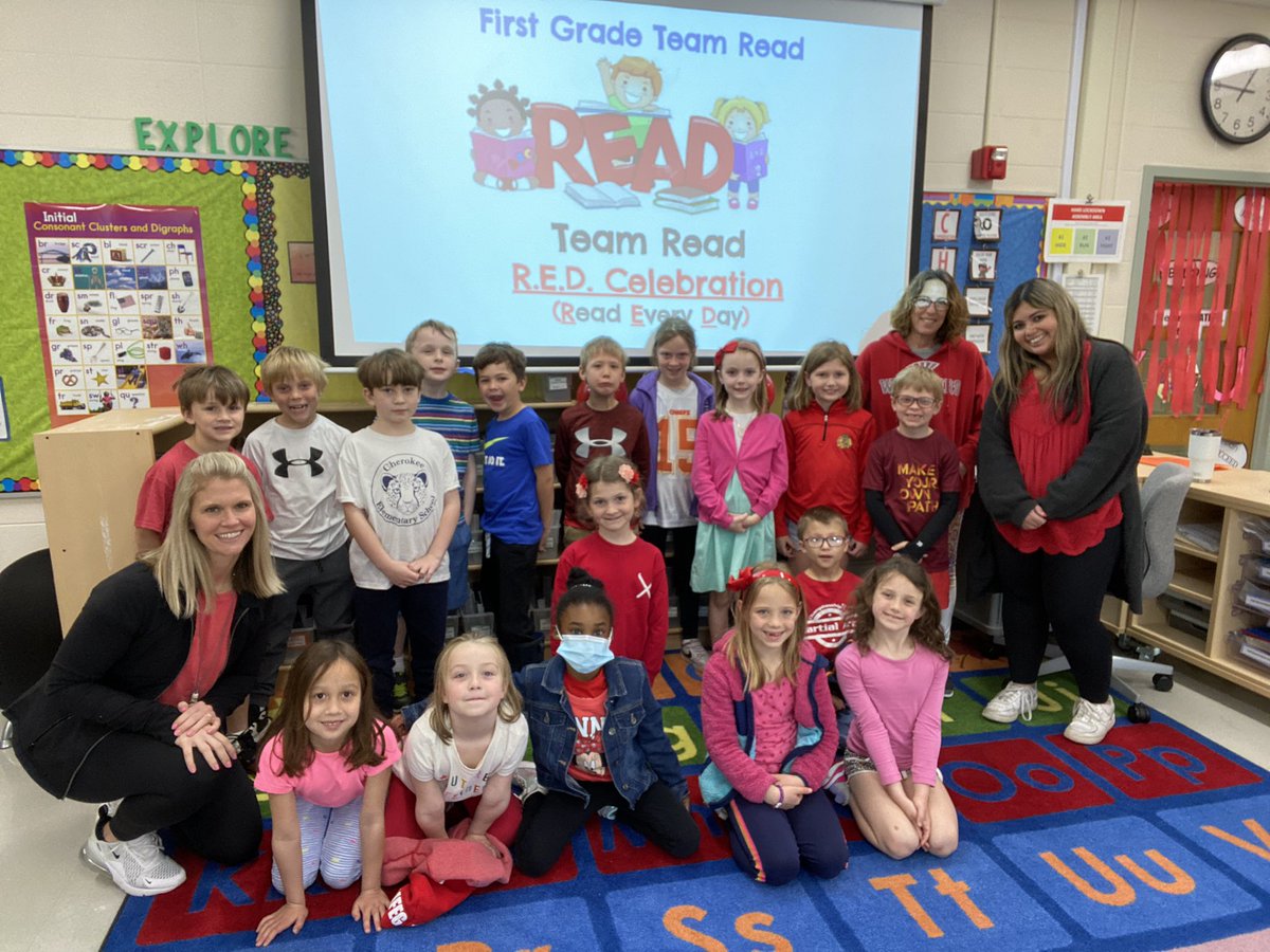 Beyond proud of all the first graders that grew as readers this year! We had fun celebrating RED Day to remind us to Read Every Day! #cherokeeinspires #findinfjoy67 @juliedombai <a href="/MrsJPasinato/">Julie Pasinato</a> <a href="/MrsTsagalis/">Mrs. Tsagalis</a> <a href="/MrsVpeirce/">Victoria Peirce</a> @sydneyzucker08