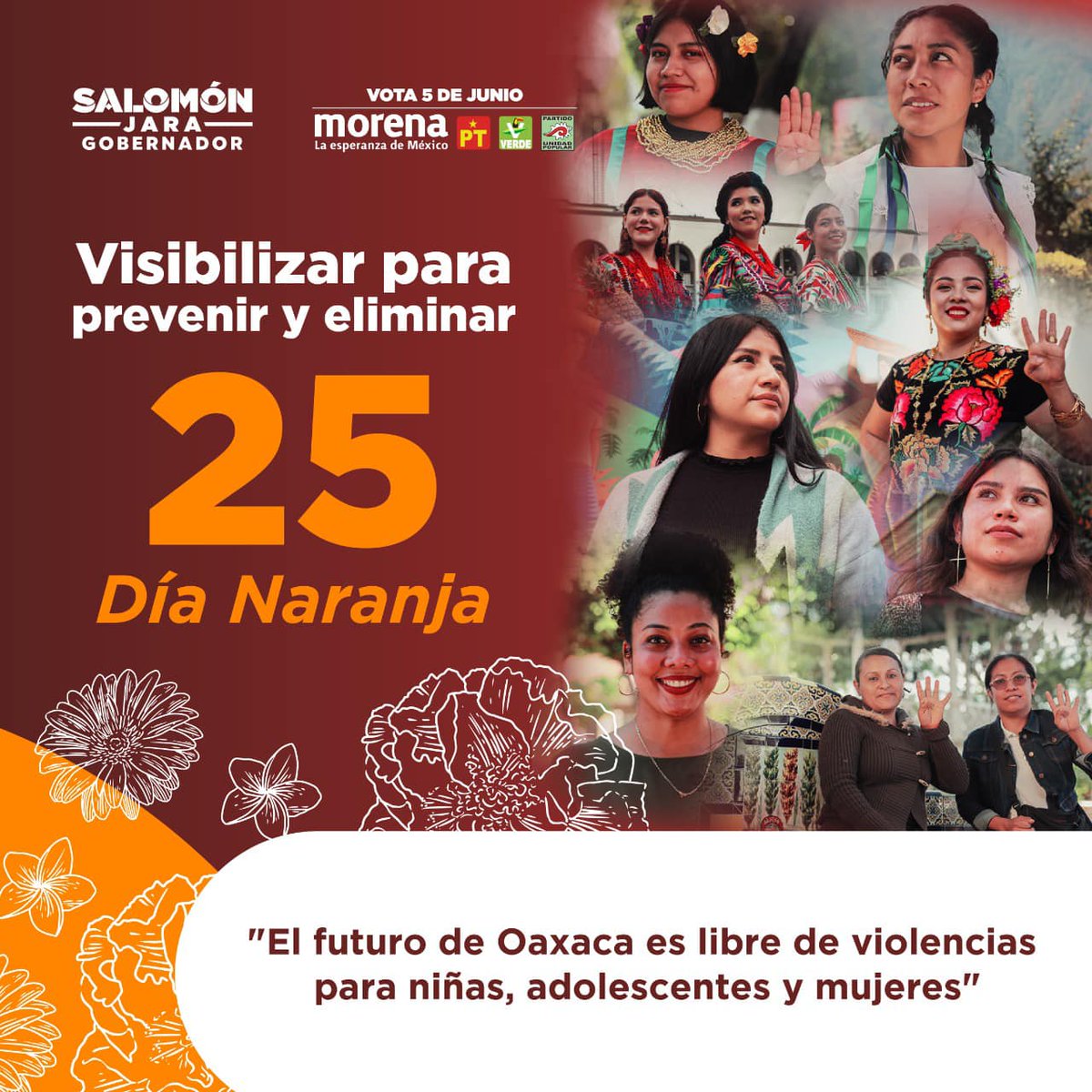 con_salomon's tweet photo. En el marco del #DíaNaranja refrendo mi compromiso por eliminar toda forma de violencia contras las niñas, adolescentes y mujeres. https://t.co/c78ZlBNcKK