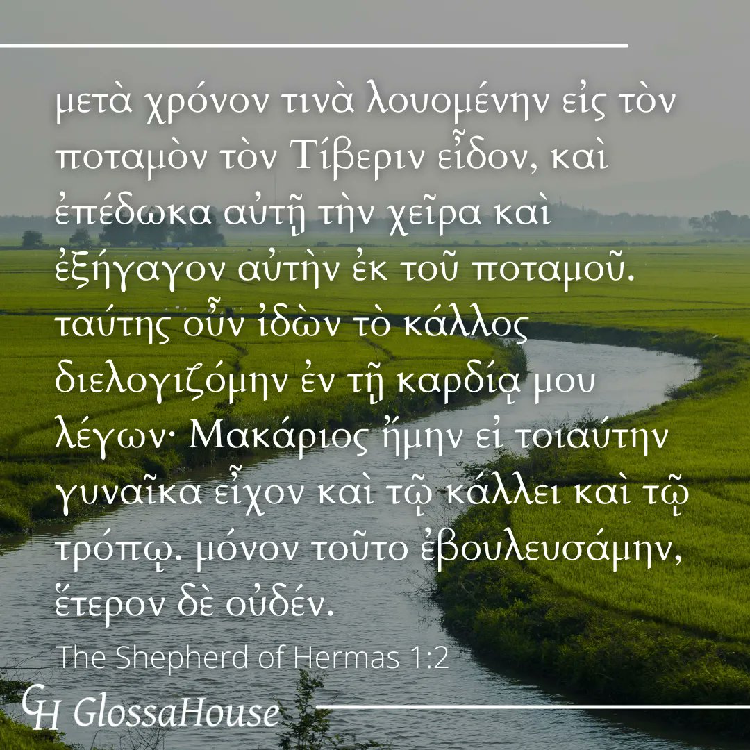 GlossaHouse's tweet photo. Post content from our Apostolic Greek Reader Vol. 5: The Shepherd of Hermas by Jacob N. Cerone and Shawn J. Wilhite
Check out our AFGR series at https://t.co/YEVvXm3J5l!
@shawnwilhite
#glossahouse #greek #greekstudies #apostolicfathers #churchfathers #greekreader #studygreek https://t.co/f6xyQnoZ4T