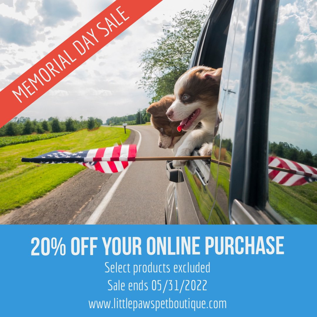 GidgetLPPB's tweet photo. Memorial Day Sale headed your way. 🇺🇸https://t.co/18xVeNas8A #dogs #cats #pets #petboutique #MemorialDaySale #smallbusiness #onlineshopping #shopsmallbusiness https://t.co/ZMw5Za820y
