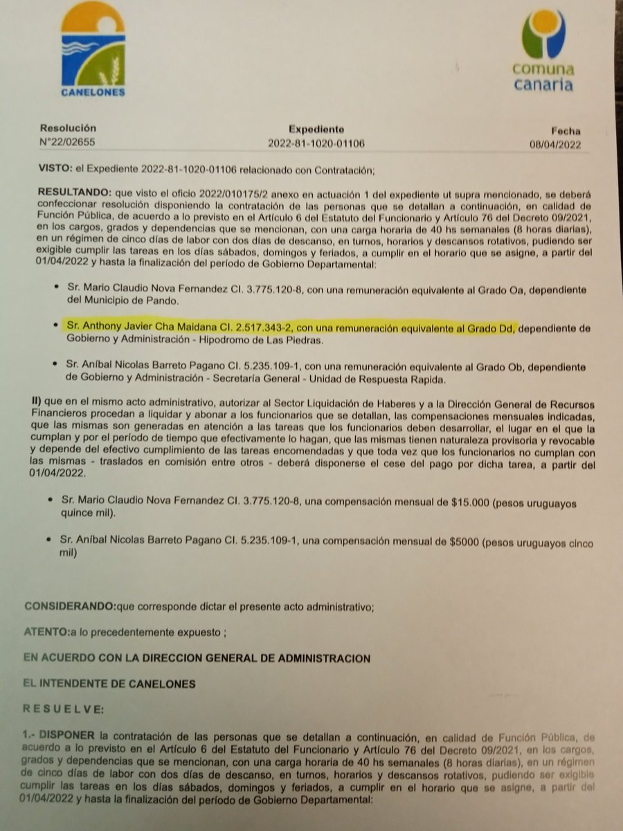 JRadiccioni's tweet photo. Los prestamistas págalos vos @OrsiYamandu; contrataste a tú amigo Javier Cha Maidana por $88.288 (ex Director General de Casinos) para devolverle el favor de los $9.416.000 que te dio casinos a la I.M.C, en enero 2020. La obra no se hizo, campaña electoral si. Ahora pagamos todos https://t.co/UWud1lIctN