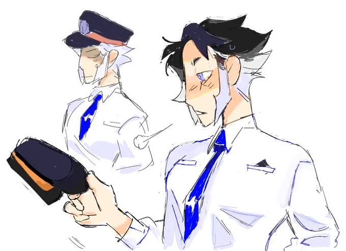 Drawing him with black hair feels insanely weird but anyway. here's how 'ingo is in his 50's' can still win 