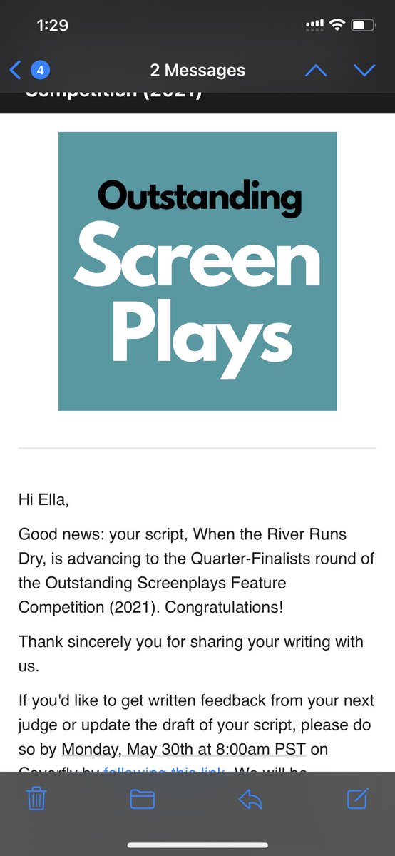 Thank you <a href="/outscreenplays/">Outstanding Screenplays</a>!! This story is so close to my heart and it’s so humbling to see it received this way 🥲🤍