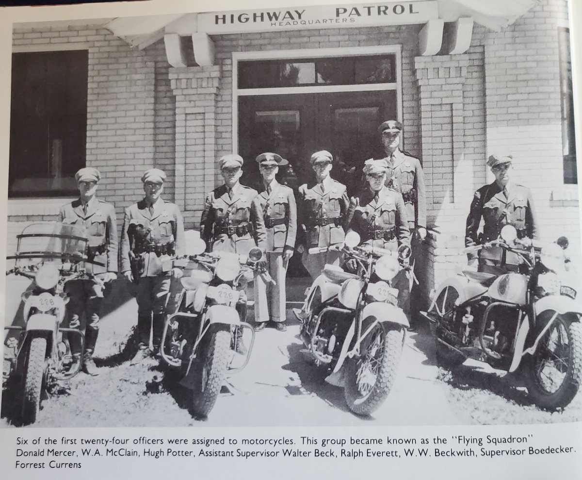 MTHwyPatrol's tweet photo. On May 25, 1935 the first 24 patrolman took to the road. Their starting salary was $125 per month. They were instructed not to make arrests except in extreme cases. Six of them were assigned to our "Flying Squadron" and rode motorcycles.  Who wants to see motorcycles come back? https://t.co/k71NJqweDd