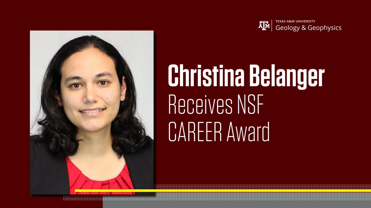 Congratulations to our Dr. Christina Belanger on her recent National Science Foundation @NSF CAREER Award! Belanger will provide @TAMU students the opportunity to participate in research aimed at building a global benthic foraminiferal database. tx.ag/BelangerCareer…