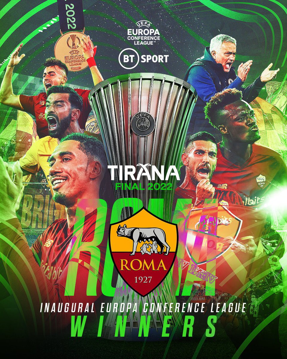 jokerB77's tweet photo. As Roma is the first club to ever win the @europacnfleague, Morinio is the first ever manager to win 4 European Cups with 4 different clubs, congratulations 🏆❤️ #UECLfinal #ASRoma #روما #دوري_المؤتمر_الأوروبي #mourinhoday #مورينهو https://t.co/L1Z763rU0K