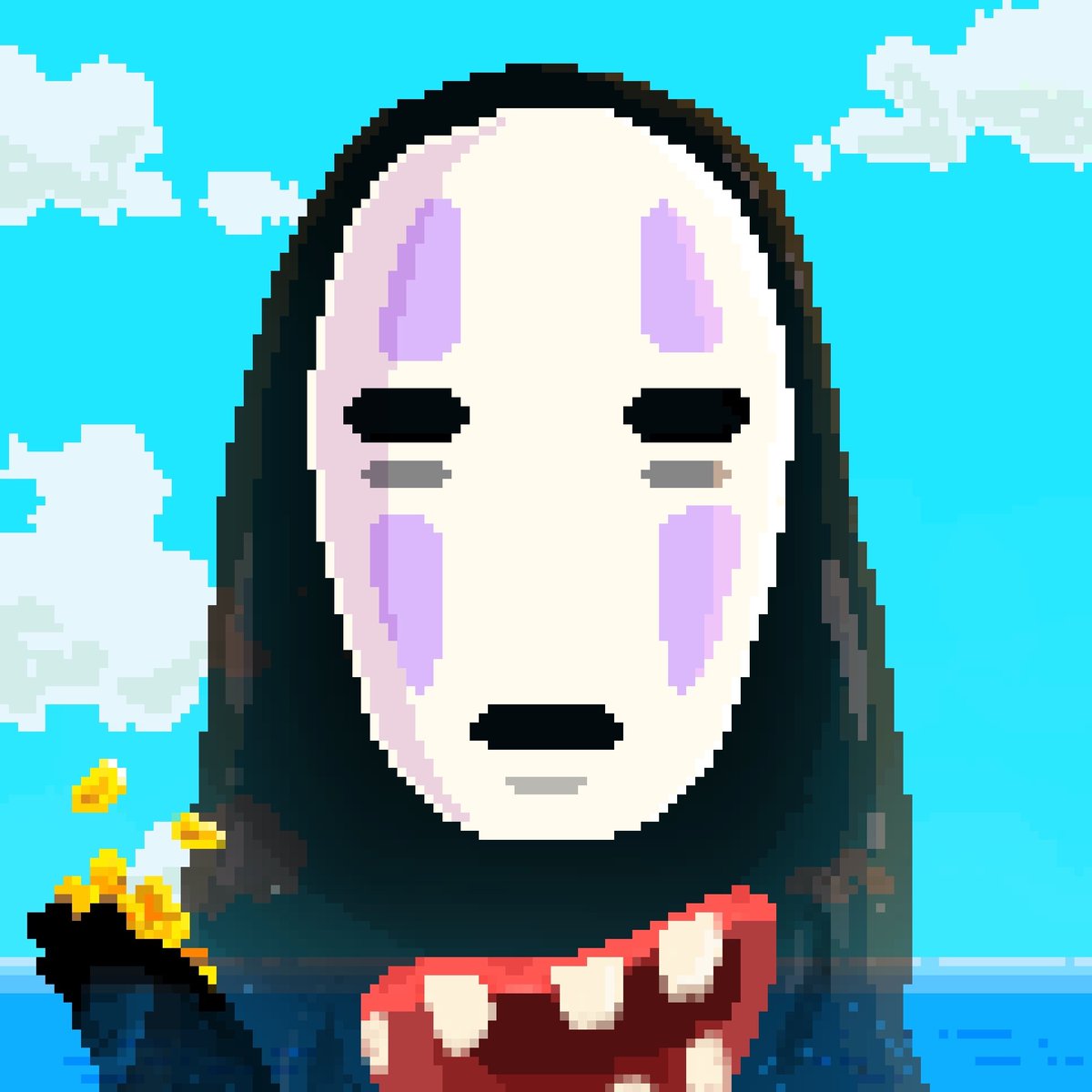 Sounchy's tweet photo. More #pfp on the 1 in a Million avatar collection 🏯
#chihiro #spiritedaway #noface #NFTs #bubblehouse #fanart https://t.co/0W74zKgbXG