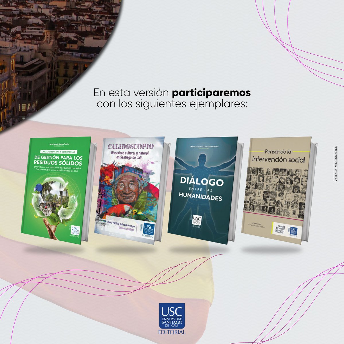 Editorial_USC's tweet photo. El Sello Editorial USC participará en la Feria de Madrid versión 81º. Nos podrás encontrar en el Stand de  ASEUC.

#FeriaInternacionaldeMadrid #EditorialUSC #Cultural #Literario #USC #Calidad https://t.co/ktXSmXTOlS