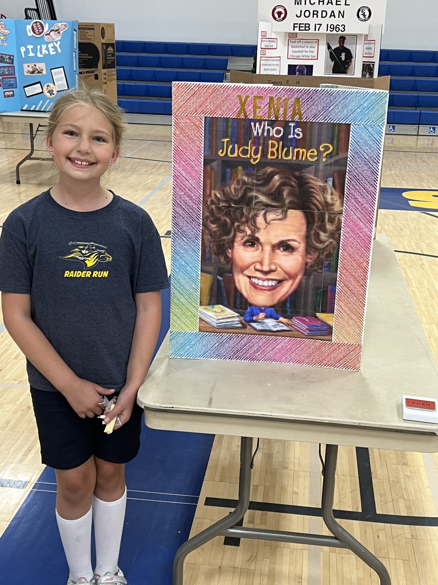 nannyduchess's tweet photo. When your 9 year old daughter has a Famous American project to do and she chooses your favorite childhood author @judyblume ! 🥳 It was such a great bonding experience to complete this project together! We love Judy! https://t.co/WM51bTBzUQ