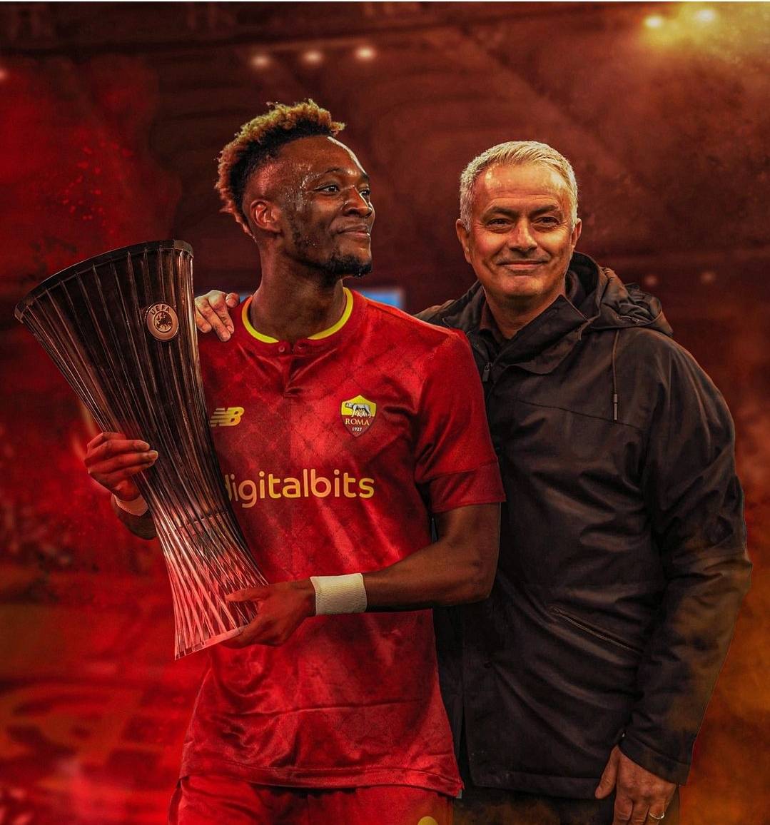 My11ng's tweet photo. Jose Mourinho guide As Roma to first uefa conference league trophy success with 1 nil win over Feyernood https://t.co/YEW5gV0tQk