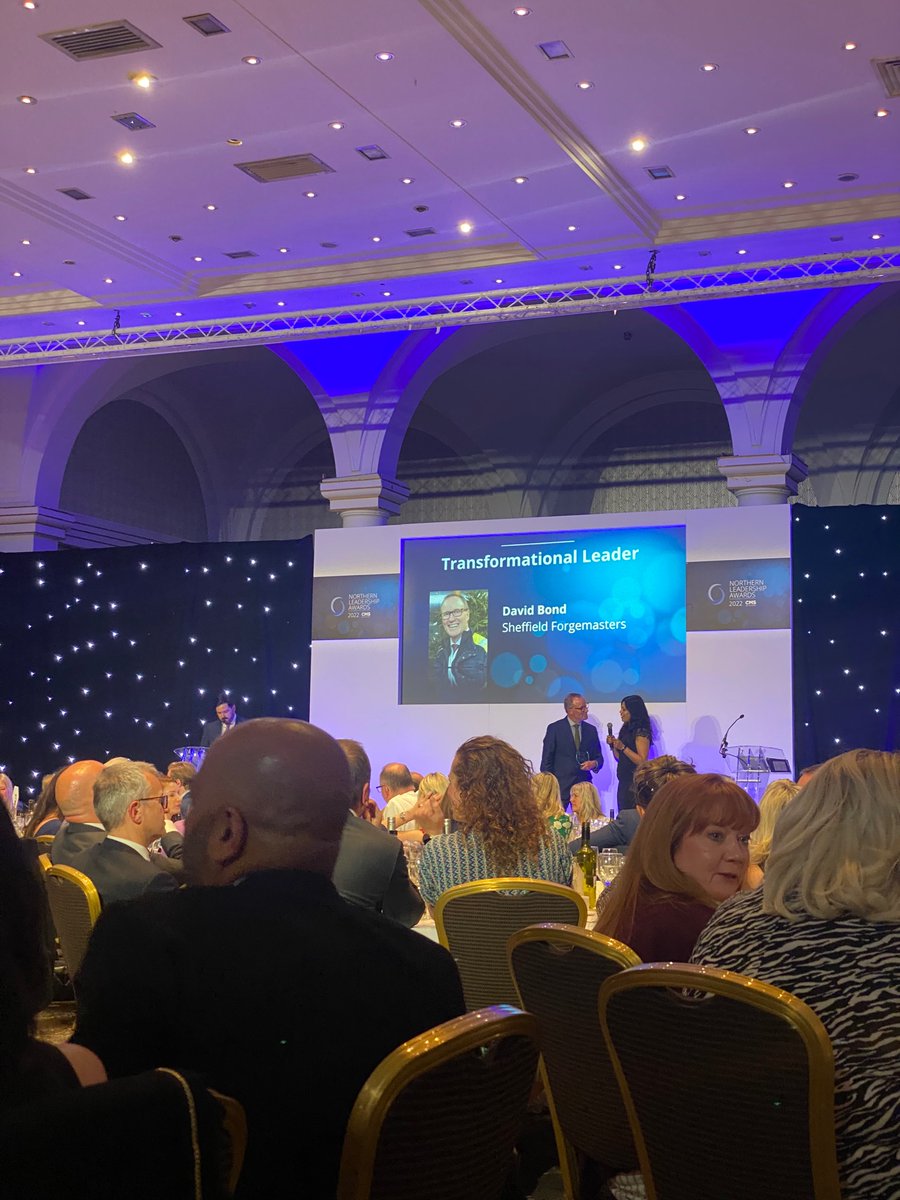 Congrats to David Bond <a href="/ForgemastersHQ/">Sheffield Forgemasters</a> for winning the leader of the year award at the 
<a href="/BusinessDesk_YK/">TheBusinessDesk YK</a>
 Northern Leadership Awards #NLA22 🥇 🎉