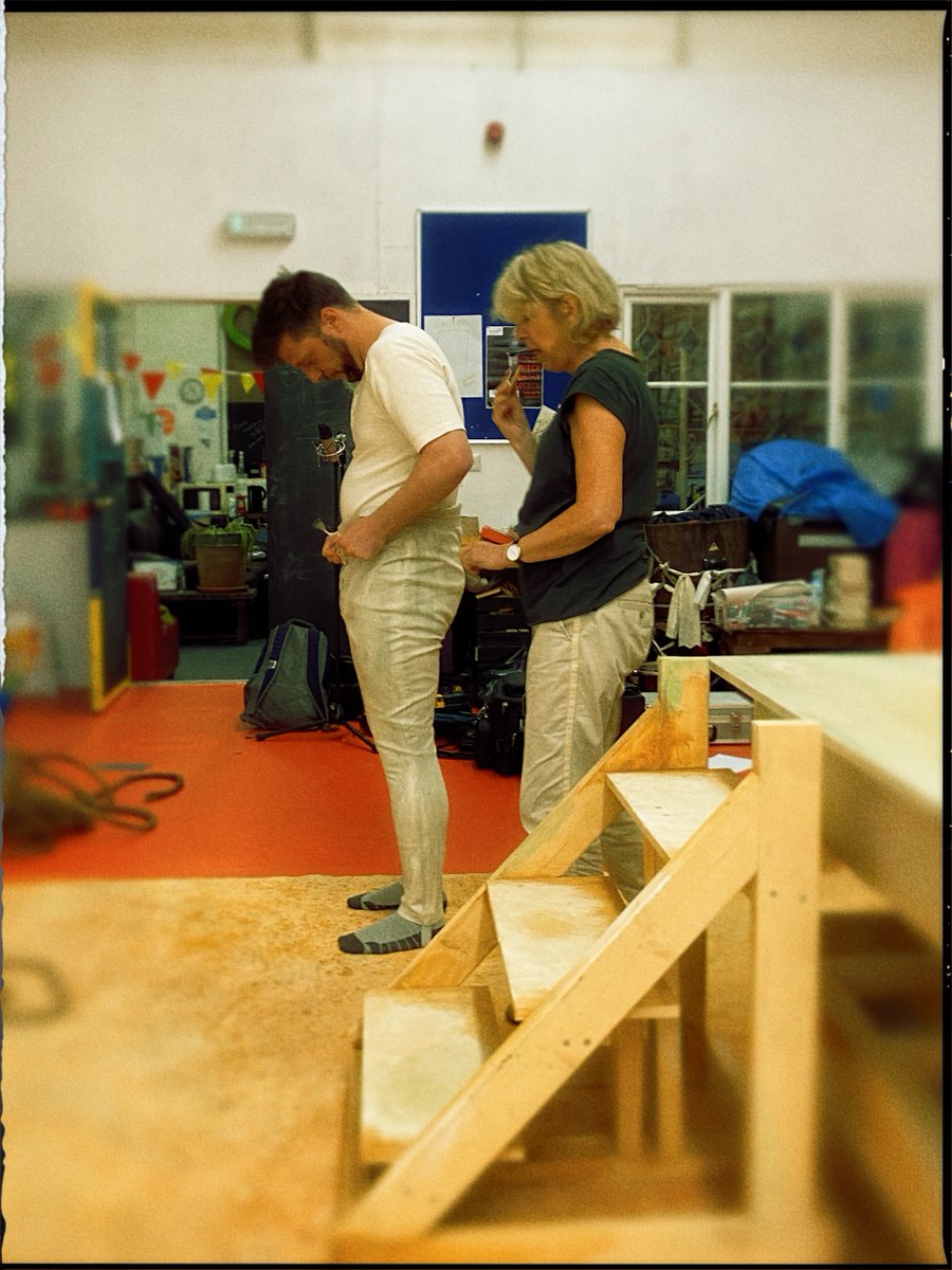 Hadaway_Harry's tweet photo. Our brilliant designer Alison Ashton bringing Harry back to life today in rehearsals! 🪡 https://t.co/I57VE9ngq2