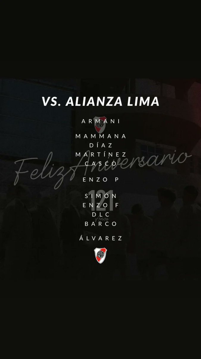#CopaLibertadores 

Así va #River para enfrentar a Alianza Lima por la última fecha del grupo D de la Copa Libertadores.