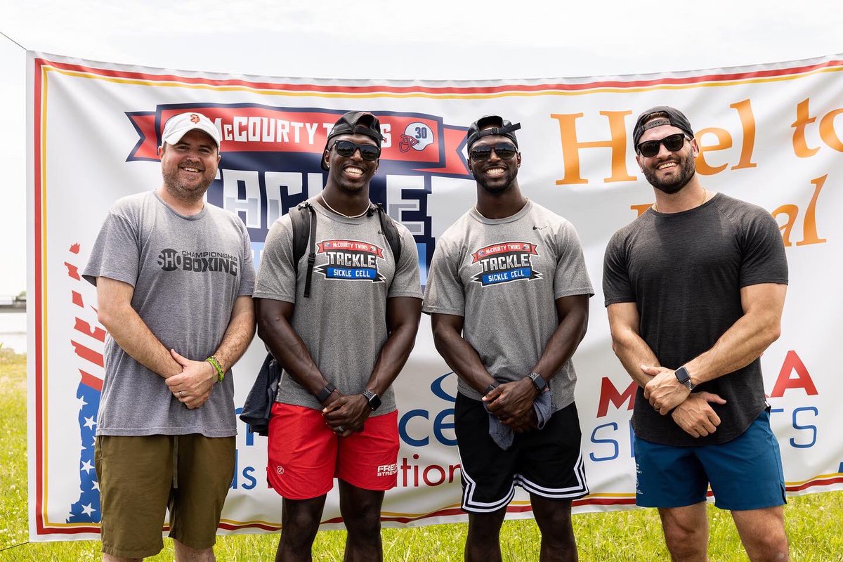 KevinMalast's tweet photo. Awesome to get the crew back together for the #TackleSC 5K that supports @EmbraceKids - huge thank you to everyone that supported! @McCourtyTwins @MalkaSports https://t.co/oBRTx1u1kC
