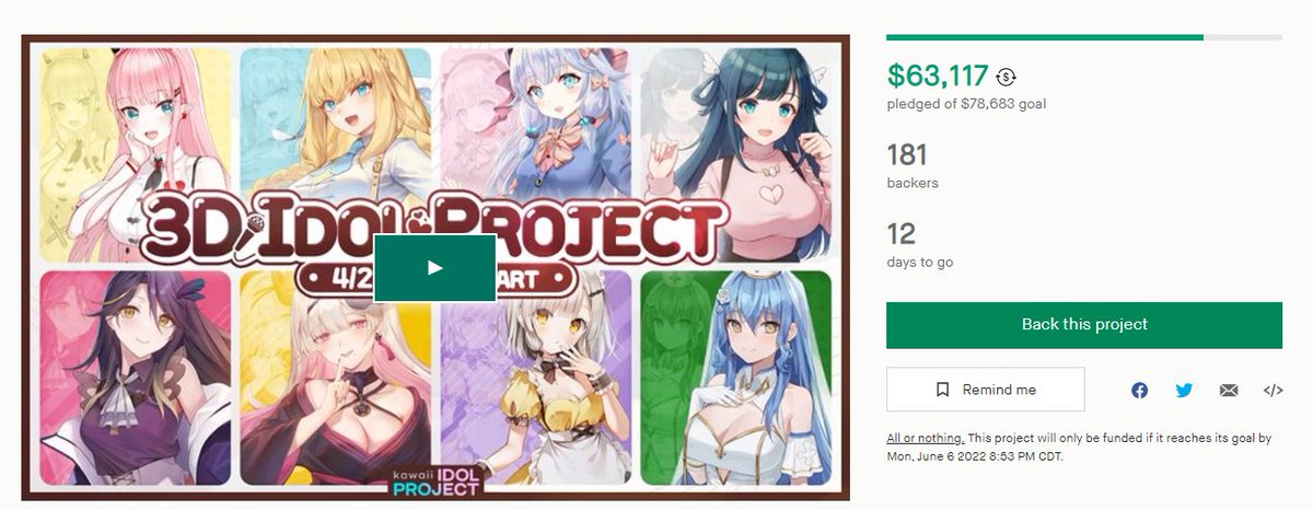 namijifreesia's tweet image. We've hit 80% of our goal! We're so close to crossing the finish line and achieving our idol dreams! Please consider helping us out. Any amount helps, and remember that you can pledge without a reward to make smaller contributions! 
kck.st/3vHnfDK