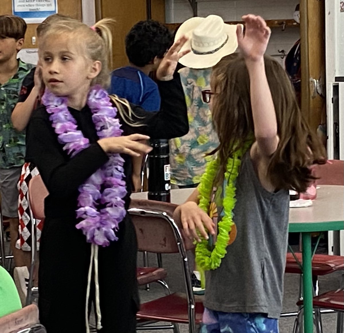 Hopp2nd's tweet photo. H is for Hawaii in our ABC Countdown 🌺🏝Students learned about the state, tried speaking the language, and leaned how to Hula! @MOSandshore @Jen1Curry @kristymc24 https://t.co/g5sjYC6sHn