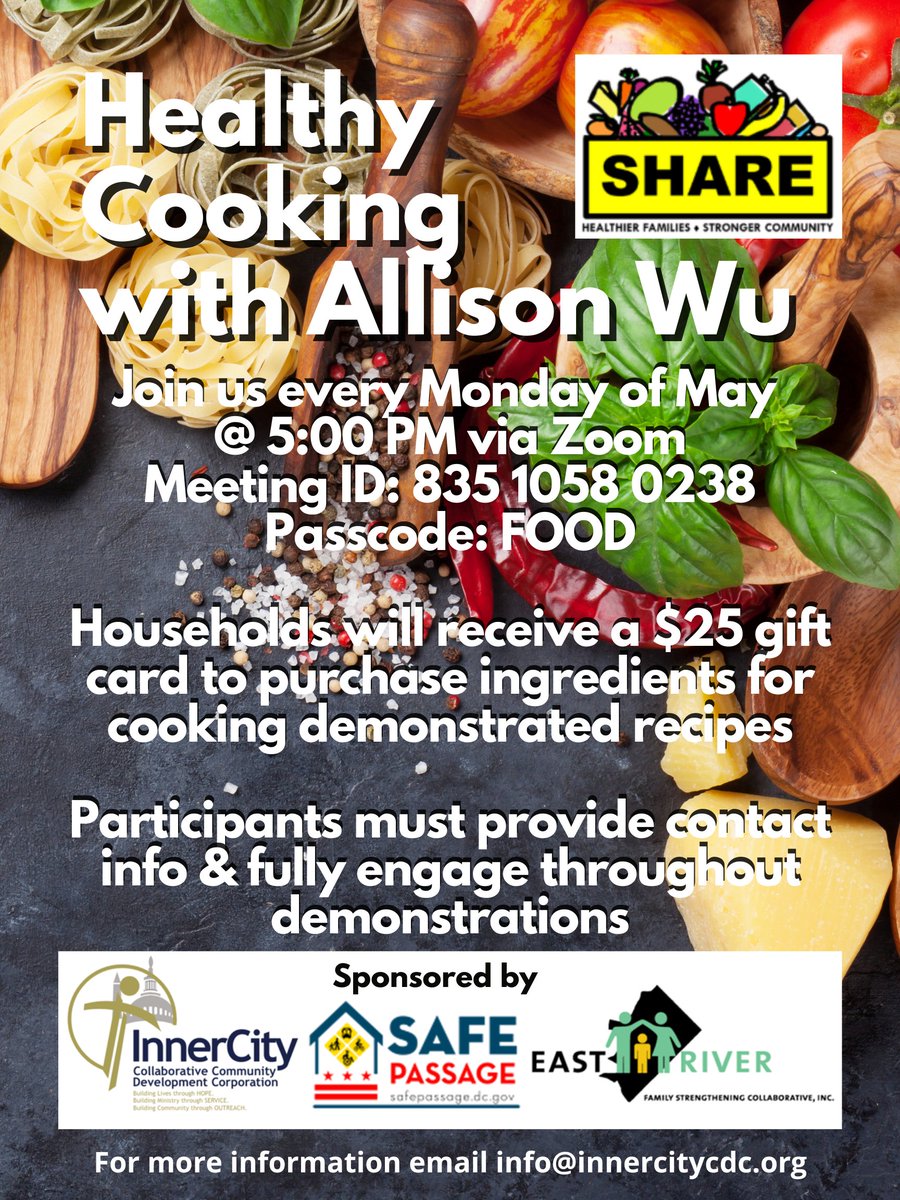 innercitycdc's tweet photo. DM us if you are interested in cooking with Allison! this month has been great. https://t.co/OAzqzbgYRE