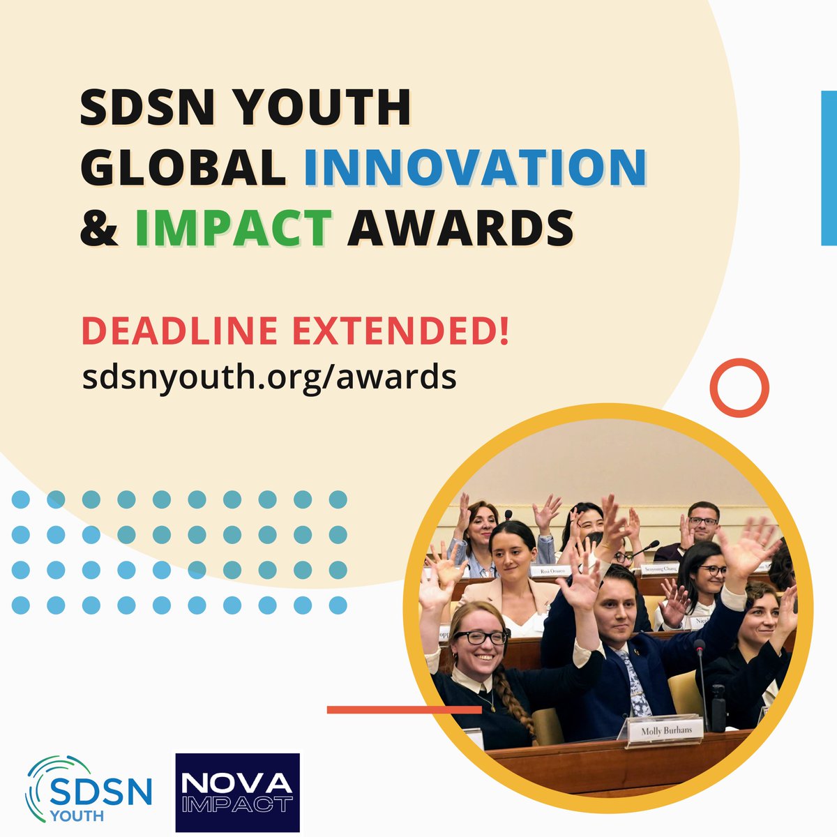 SDSNYouth's tweet photo. 📣 DEADLINE EXTENDED: Due to immense interest in the #SDSNYouthAwards, we're extending the deadline for 3️⃣ MORE WEEKS 🎉

Don't miss the chance to get support for your efforts in accelerating the #SDGs 🚀

Apply/ Nominate by June 15, 23:59 ET ➡️ https://t.co/U1kWCdJbxM https://t.co/OWOa4FplvP