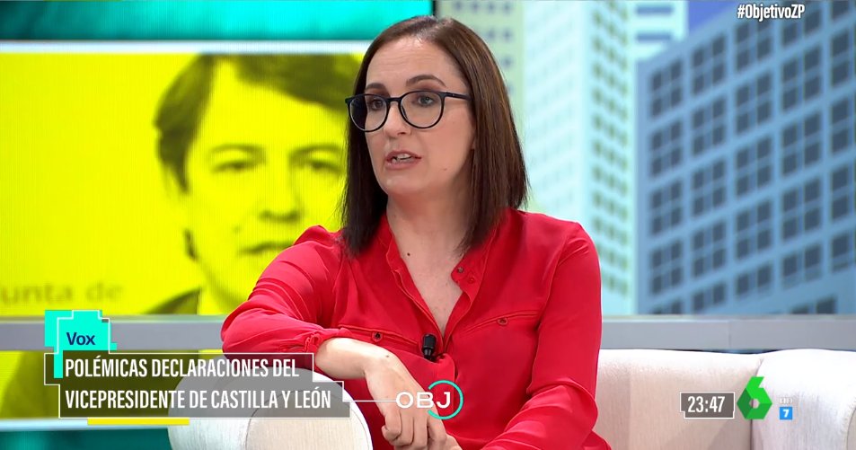 ObjetivoLaSexta's tweet photo. .@gemma_robles: “Un presidente tiene que serlo y parecerlo, y no debe tolerar ciertas conductas en su Gobierno”
#ObjetivoZP https://t.co/Y5HthKVrIB