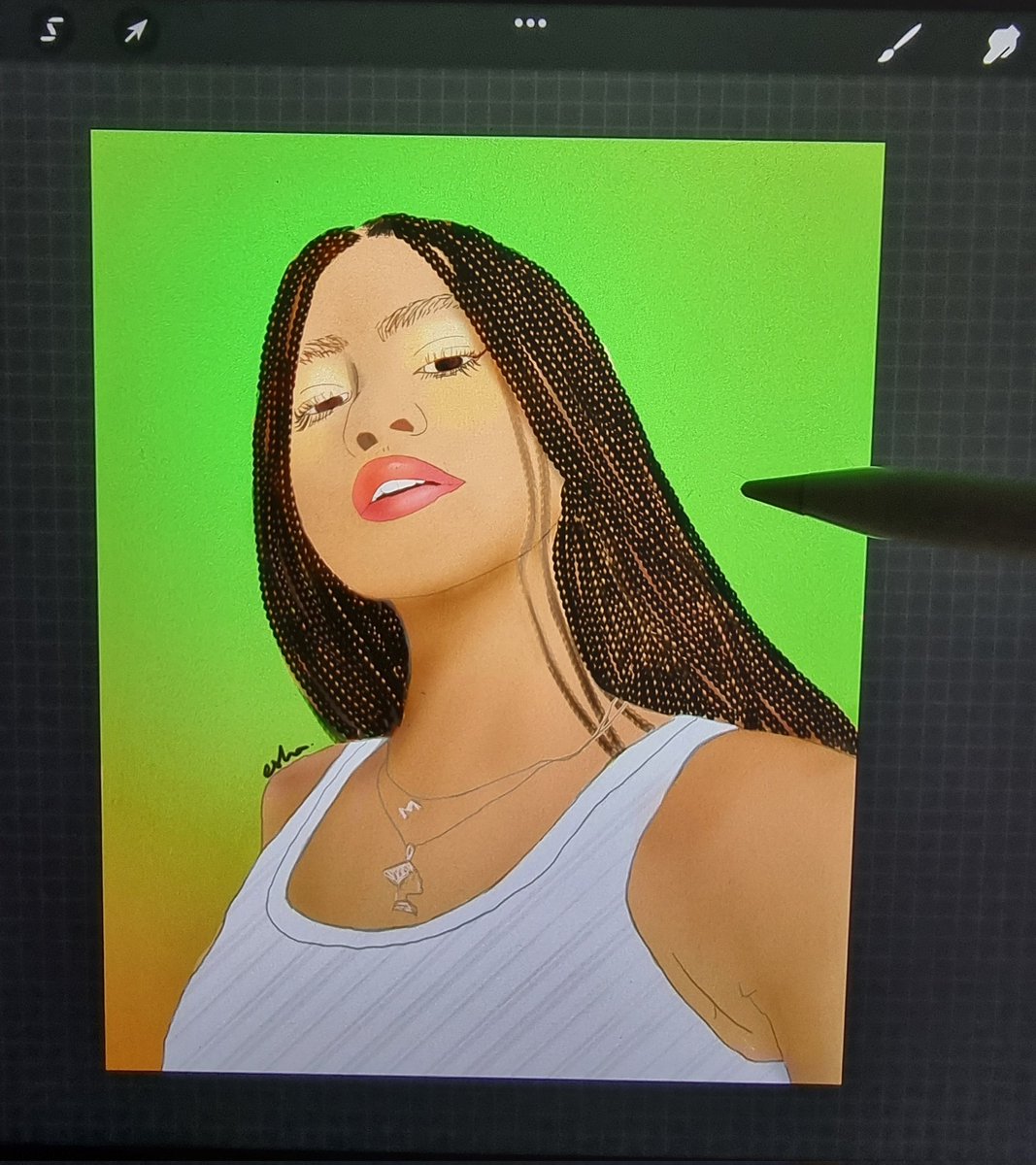 working on more shading with Zendaya 👀🟢 #wip

✍️🏾 #CRAFTSHIT

#procreate #digitalart #artistontwitter