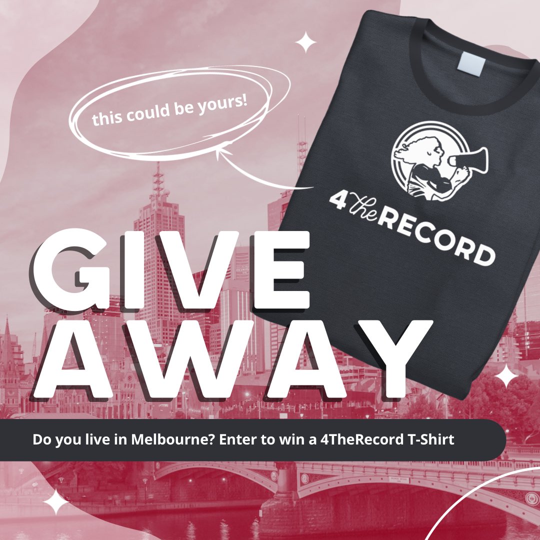 4TheRecordTeam's tweet photo. This t-shirt giveaway is open to my fellow Aussies! #melbourne 😍 Follow these rules and get a FREE t shirt 👕 https://t.co/cdVTfvAHR4