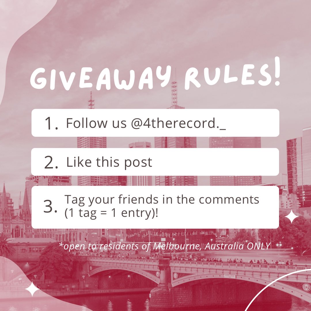 4TheRecordTeam's tweet photo. This t-shirt giveaway is open to my fellow Aussies! #melbourne 😍 Follow these rules and get a FREE t shirt 👕 https://t.co/cdVTfvAHR4