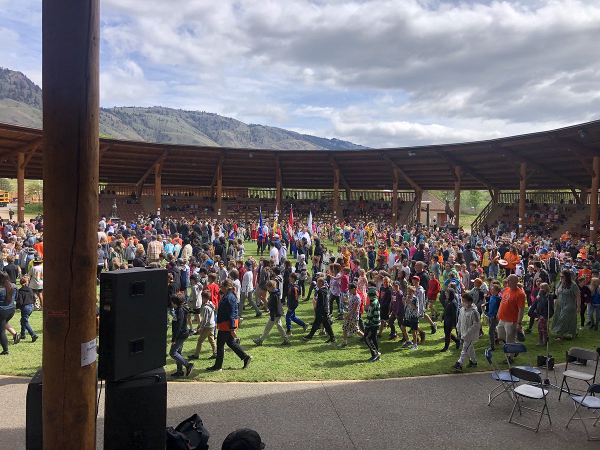roxletterlough's tweet photo. School district #73 first annual district powwow. A success. After the memorial on Monday it felt so good to have the arbour filled with happy children. So glad the IFVE Indigenous Family Voices of Education could partake and support. https://t.co/3o3WZlI9aa