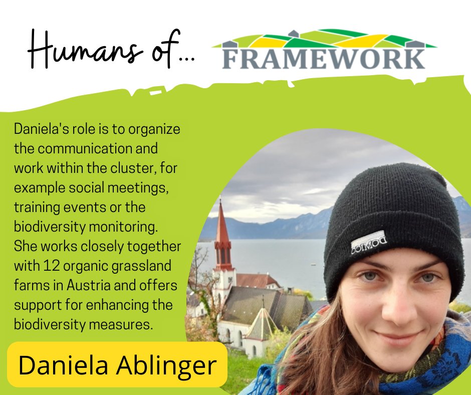 H2020_FRAMEwork's tweet photo. Meet the #humansofframework! 💚 Daniela Ablinger is the #FarmerCluster Facilitator of the Mostviertel Cluster, run by the Institute of Organic Farming at  @HblfaG. 👉 https://t.co/9YPbFGbnmn Read more about her involvement 👇 https://t.co/rvOTRoryat
