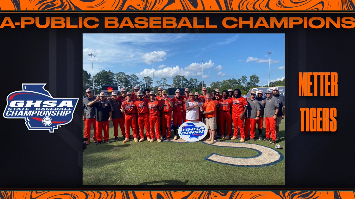 OfficialGHSA's tweet photo. Congratulations #Metter Tigers
2022 GHSA A-Public Baseball Champions ⚾️🏆 https://t.co/29uIhBAA57